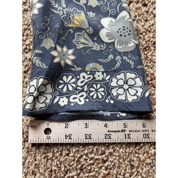 Anthropologie Isabella Bird Floral Retro Kimono Midi Dress, 100% Silk, Blue, 4 - Picture 9 of 11